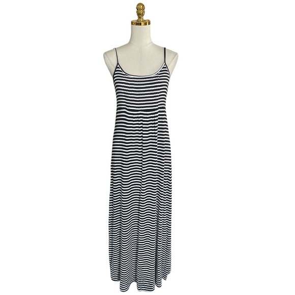 Calvin Klein Women’s Spaghetti Strap Black/White Striped Maxi Summer Dress Sz 4 - Picture 3 of 10